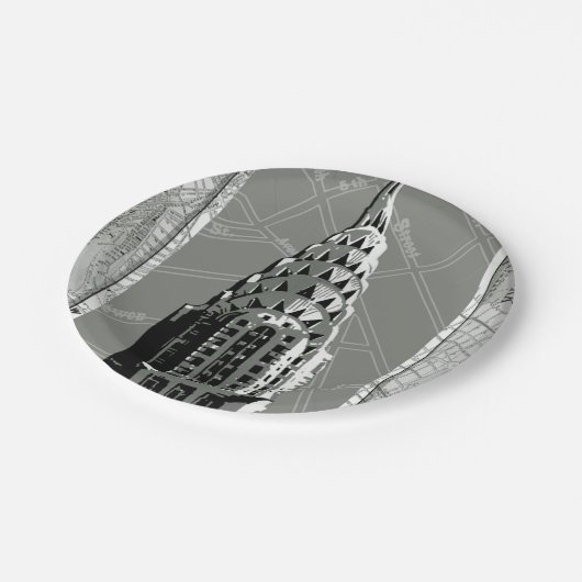 Straat van New York met Empire State Building Papieren Bordje (Gekanteld)