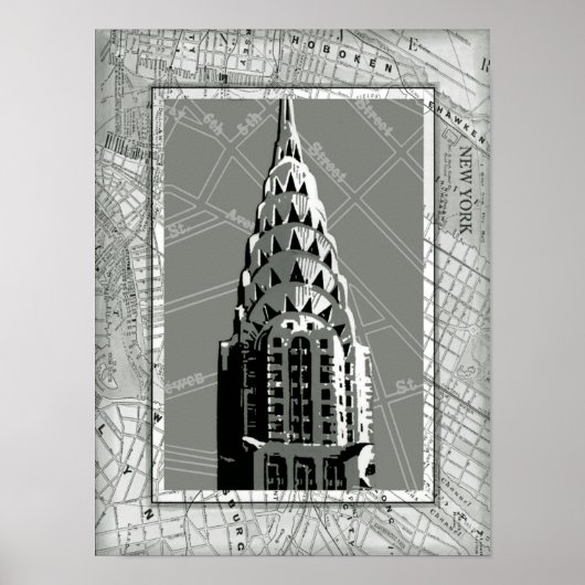 Straat van New York met Empire State Building Poster (Voorkant)