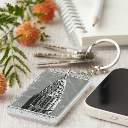 Straat van New York met Empire State Building Sleutelhanger (Voorkant Rechts)