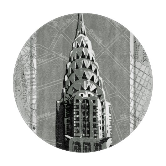 Straat van New York met Empire State Building Snijplank (Voorkant)