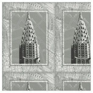 Straat van New York met Empire State Building Stof