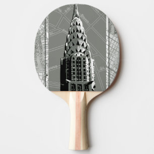 Straat van New York met Empire State Building Tafeltennisbatje