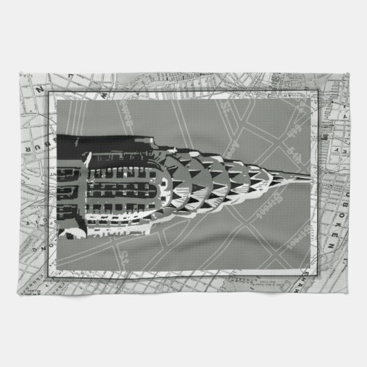 Straat van New York met Empire State Building Theedoek (Horizontaal)