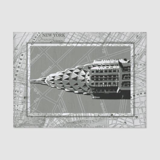 Straat van New York met Empire State Building Tissuepapier (Voorkant)