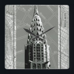 Straat van New York met Empire State Building Vierkante Klok<br><div class="desc">Ben je in New York geweest? Dan hou je van deze foto van de straten van de stad met een intrede van het Empire State Building. Koop dit stuk en breng je wat dichter bij de Big Apple!</div>