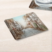 Straat van Parijs, Frankrijk - Pastorale  kunst Kartonnen Onderzetters (Schuin)