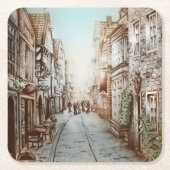 Straat van Parijs, Frankrijk - Pastorale  kunst Kartonnen Onderzetters (Voorkant)