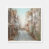 Straat van Parijs, Frankrijk - Pastorale  kunst Servet (Voorkant)