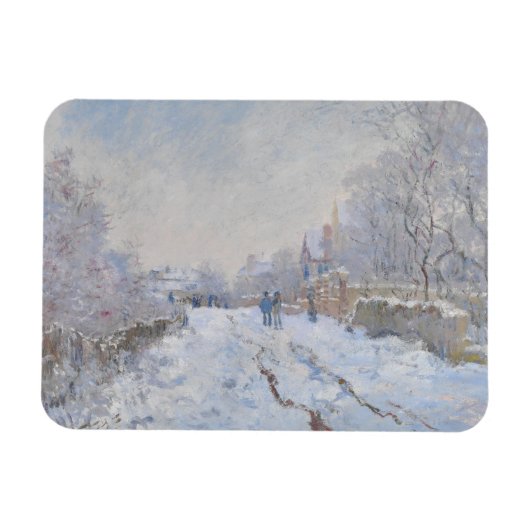 Straat van Sneeuwpannen door Claude Monet Magneet (Horizontaal)