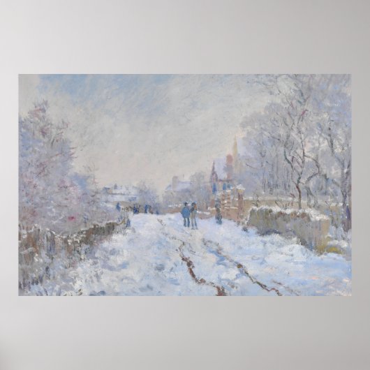 Straat van Sneeuwpannen door Claude Monet Poster (Voorkant)