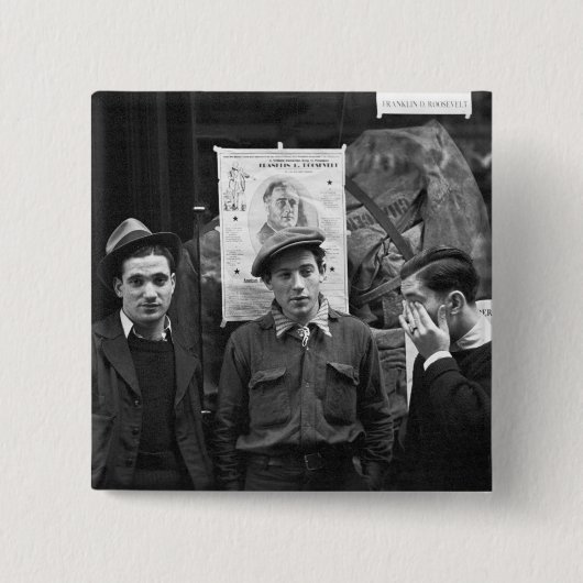 Straat voor FDR: 1936 Vierkante Button 5,1 Cm (Voorkant)