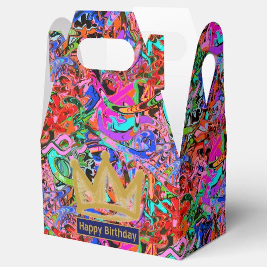 Straatachtige graffiti met kroon bedankdoosjes (Geopend)