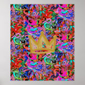 Straatachtige graffiti met kroon poster (Voorkant)
