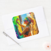Straatartiest Vierkante Sticker (Envelop)