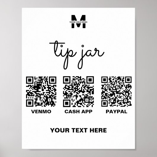 straatartiesten virtueel tipjar QR-codeteken Poster (Voorkant)