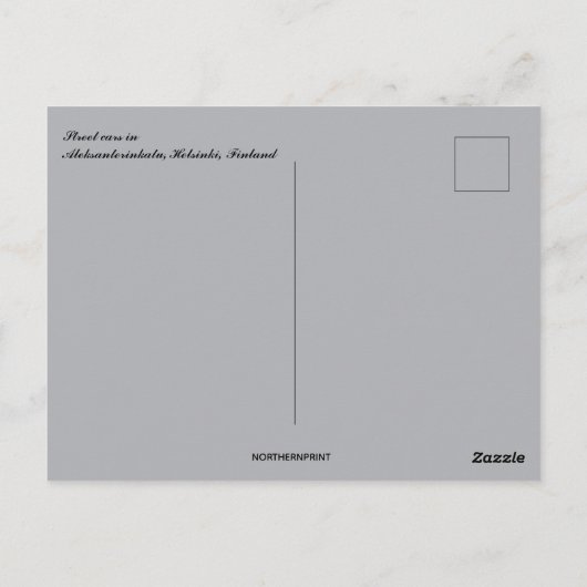 Straatauto's in Aleksanterinkatu Helsinki Finland Briefkaart (Achterkant)