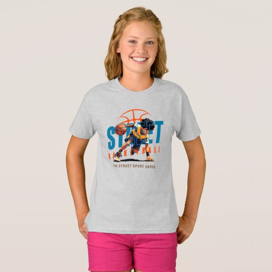 Straatbasketbal | Kinder Rugtas T-shirt (Voorkant volledig)