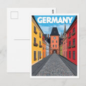 Straatbeeld Duitsland Retro Reis Briefkaart (Voorkant / Achterkant)