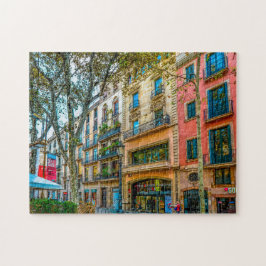 Straatbeeld in Barcelona. Legpuzzel