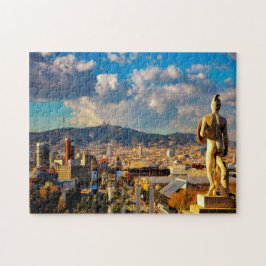 Straatbeeld in Barcelona. Legpuzzel