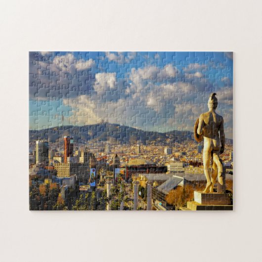 Straatbeeld in Barcelona. Legpuzzel (Horizontaal)