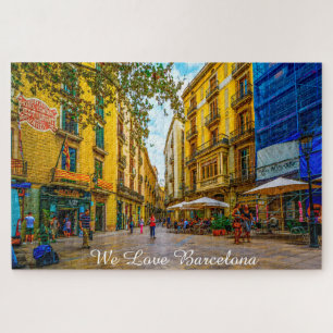 Straatbeeld in Barcelona. Legpuzzel