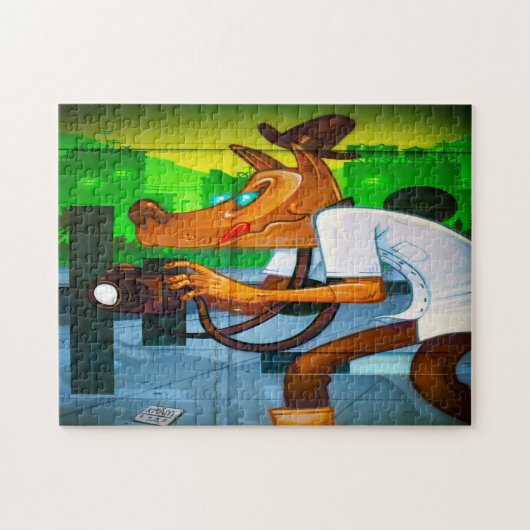 Straatbeeld in Barcelona. Legpuzzel (Horizontaal)