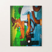 Straatbeeld in Barcelona. Legpuzzel (Verticaal)