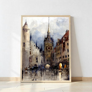Straatbeeld in München, Ross Turner Poster
