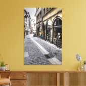 Straatbeeld in oude stad, Frankrijk Canvas Afdruk (Insitu (Woonkamer))