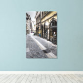 Straatbeeld in oude stad, Frankrijk Canvas Afdruk (Insitu (Houten vloer))