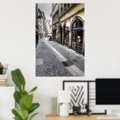 Straatbeeld in oude stad, Frankrijk Poster (Thuiskantoor)
