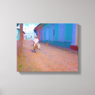 Straatbeeld in Trinidad, Cuba Canvas Afdruk