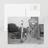 Straatbeeld Urbana, Ohio, 1938 Briefkaart (Voorkant / Achterkant)