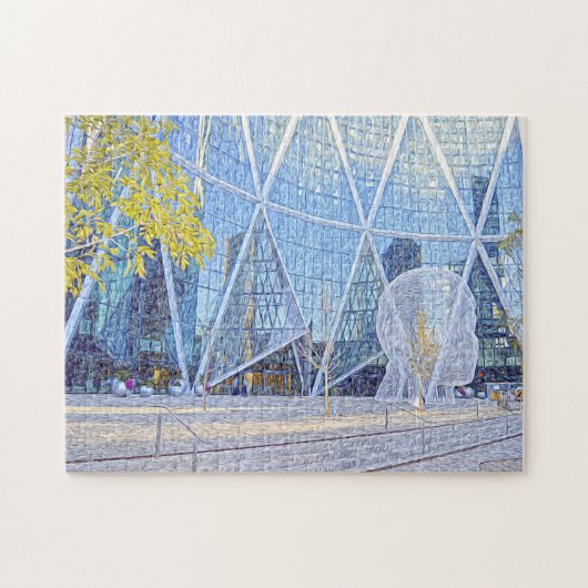 Straatbeeldhouwkunst Calgary. Legpuzzel (Horizontaal)