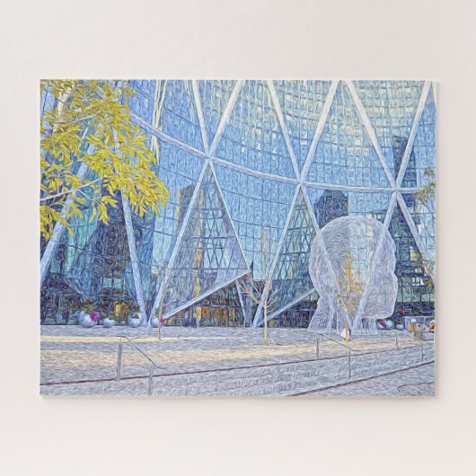Straatbeeldhouwwerk Calgary. Legpuzzel (Horizontaal)