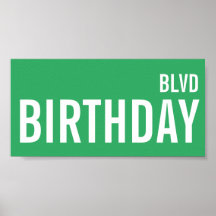 Straatbord Birthday Boulevard Decoration Sign