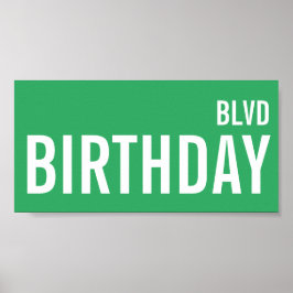 Straatbord Birthday Boulevard Decoration Sign Poster