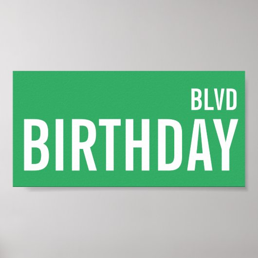 Straatbord Birthday Boulevard Decoration Sign Poster (Voorkant)