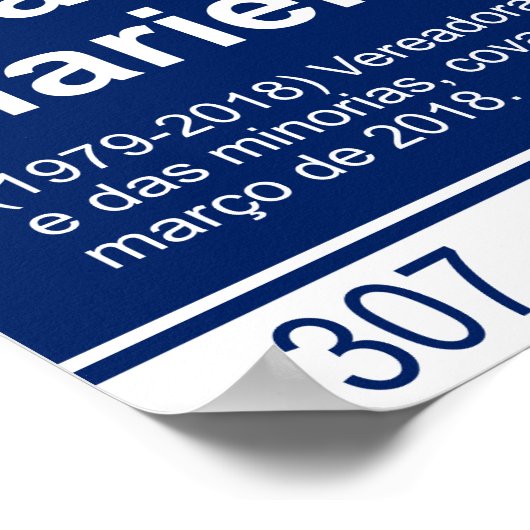 Straatbord - Marielle Franco Poster (Hoek)