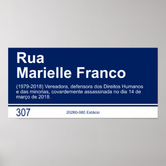 Straatbord - Marielle Franco Poster