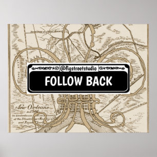 Straatbord, New Orleans, bewerken van tekst, Poste Poster