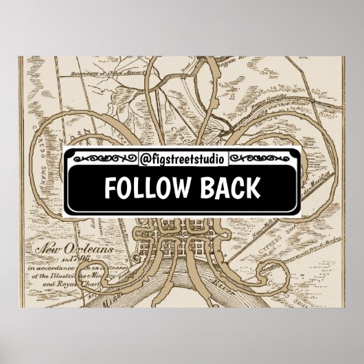 Straatbord, New Orleans, bewerken van tekst, Poste Poster (Voorkant)