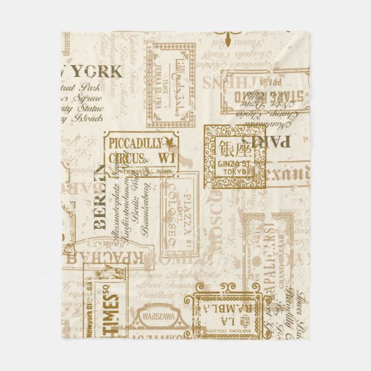  straatborden naadloos in douane-co fleece deken (Voorkant)