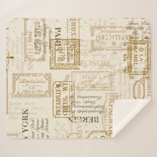  straatborden naadloos in douane-co sherpa deken (Voorkant (horizontaal))