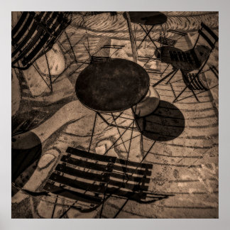 straatcafé abstract poster
