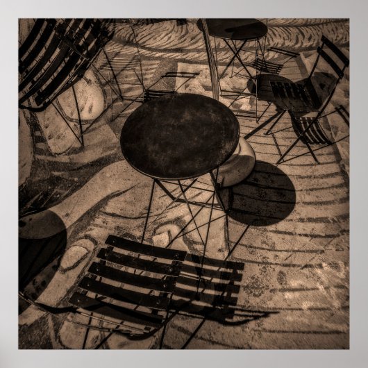 straatcafé abstract poster (Voorkant)