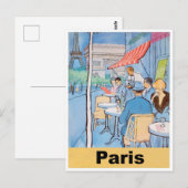 Straatcafé in Parijs Briefkaart (Voorkant / Achterkant)