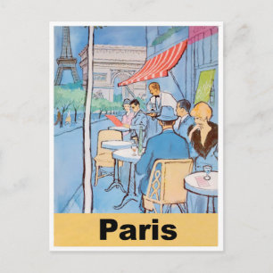 Straatcafé in Parijs Briefkaart