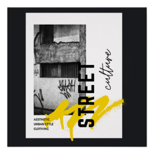Straatcultuur Urbane Esthetiek Monochroom Foto Perfect Poster